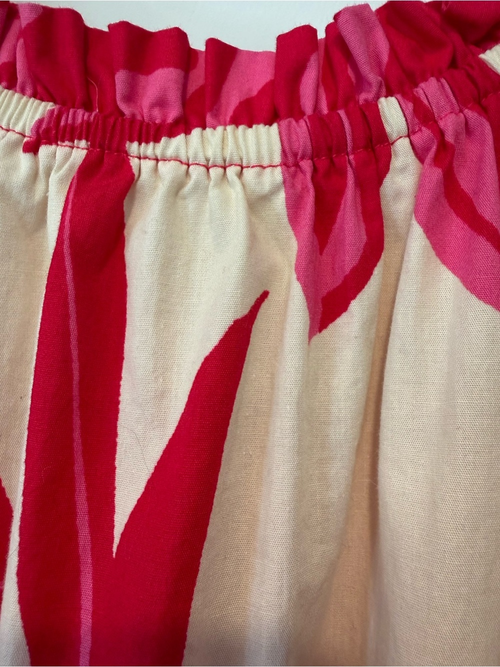 Flying Tomato Tropical Floral Puff Sleeve Romper Pink Cream Small - Picture 3 of 10